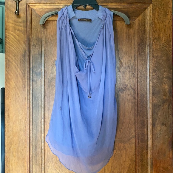Henry Beguelin Periwinkle Pure Silk Sleeveless Top - Picture 1 of 4